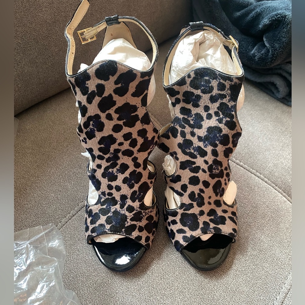 Jimmy Choo Ponyhair Animal Print Heels 39